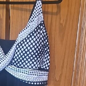 Black Polka Dot Swim Top